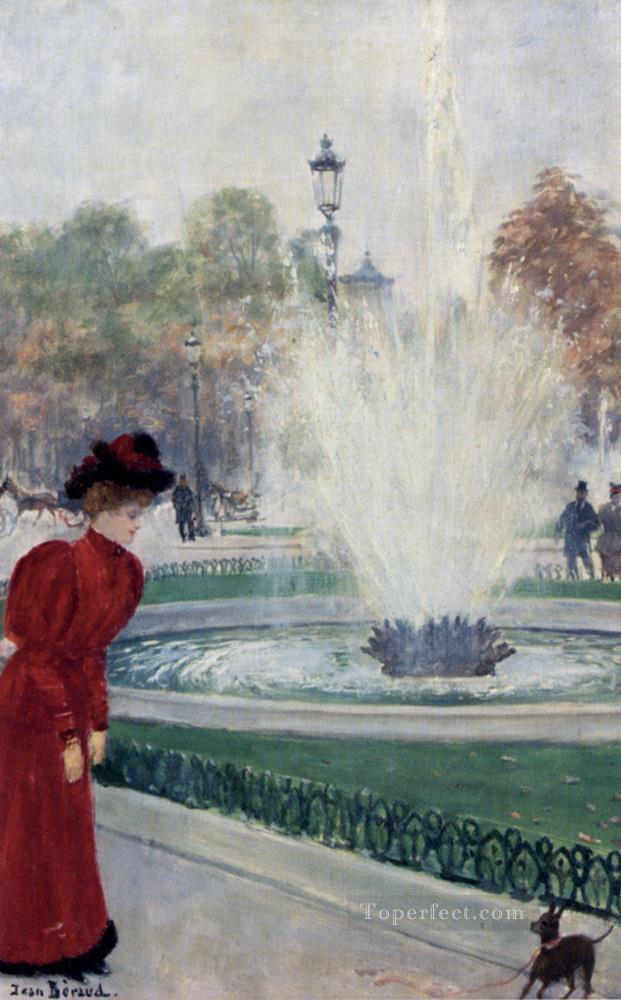 パリジェンヌ オー ロン ポワン デ シャンゼリゼ パリの風景 ジャン ベロー油絵